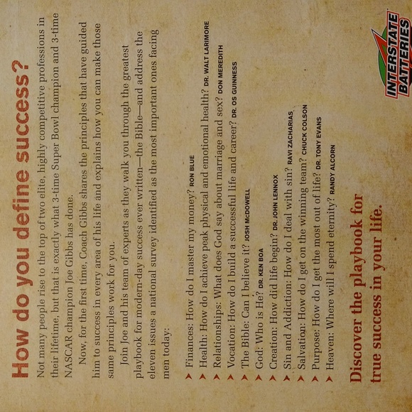 Joe Gibbs - Game Plan For Life Personal Success Playbook Football/Nascar - Picture 6 of 6